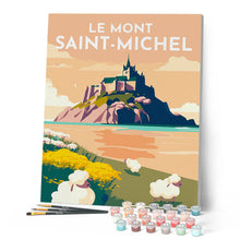Carica l'immagine nel visualizzatore di Gallery, Dipingere con i numeri - Poster di viaggio a Mont Saint-Michel Figured'Art