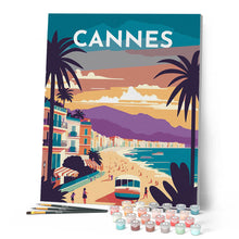 Carica l'immagine nel visualizzatore di Gallery, Dipingere con i numeri - Poster di viaggio a Cannes Figured'Art