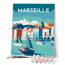 Carica l'immagine nel visualizzatore di Gallery, Dipingere con i numeri - Poster di viaggio a Marsiglia Figured'Art