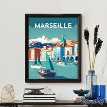 Carica l&#39;immagine nel visualizzatore di Gallery, Dipingere con i numeri - Poster di viaggio a Marsiglia