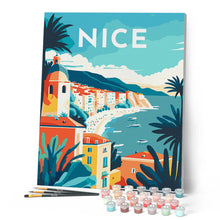 Carica l'immagine nel visualizzatore di Gallery, Dipingere con i numeri - Poster di viaggio a Nizza Figured'Art