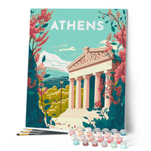 Carica l'immagine nel visualizzatore di Gallery, Dipingere con i numeri - Poster di viaggio ad Atene Figured'Art