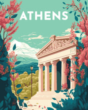 Carica l'immagine nel visualizzatore di Gallery, Dipingere con i numeri - Poster di viaggio ad Atene