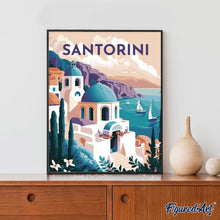 Carica l&#39;immagine nel visualizzatore di Gallery, Diamond Painting - Poster di viaggio a Santorini