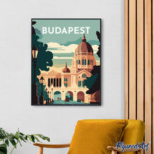 Carica l&#39;immagine nel visualizzatore di Gallery, Dipingere con i numeri - Poster di viaggio a Budapest