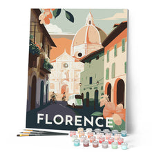 Carica l'immagine nel visualizzatore di Gallery, Dipingere con i numeri - Poster di viaggio a Firenze Figured'Art