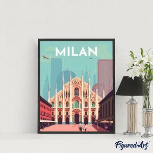 Diamond Painting - Poster di viaggio a Milano