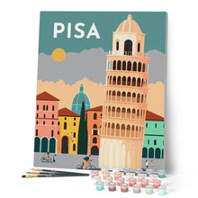 Carica l'immagine nel visualizzatore di Gallery, Dipingere con i numeri - Poster di viaggio a Pisa Figured'Art