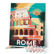 Carica l'immagine nel visualizzatore di Gallery, Dipingere con i numeri - Poster di viaggio a Roma Figured'Art