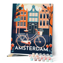 Carica l'immagine nel visualizzatore di Gallery, Dipingere con i numeri - Poster di viaggio ad Amsterdam Figured'Art