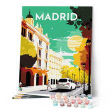 Carica l'immagine nel visualizzatore di Gallery, Dipingere con i numeri - Poster di viaggio a Madrid Figured'Art