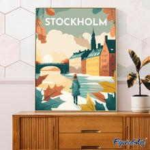 Carica l&#39;immagine nel visualizzatore di Gallery, Diamond Painting - Poster di viaggio a Stoccolma