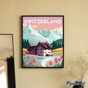 Diamond Painting - Poster di viaggio a Lucerna
