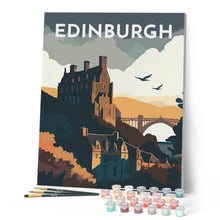 Carica l'immagine nel visualizzatore di Gallery, Dipingere con i numeri - Poster di viaggio a Edimburgo Figured'Art