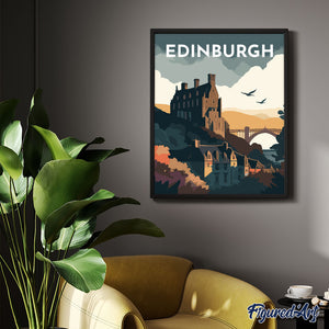 Diamond Painting - Poster di viaggio a Edimburgo