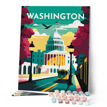 Carica l'immagine nel visualizzatore di Gallery, Dipingere con i numeri - Poster di viaggio a Washington Figured'Art