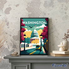 Carica l&#39;immagine nel visualizzatore di Gallery, Diamond Painting - Poster di viaggio a Washington