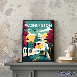 Diamond Painting - Poster di viaggio a Washington