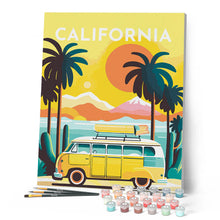 Carica l'immagine nel visualizzatore di Gallery, Dipingere con i numeri - Poster di viaggio in California Figured'Art