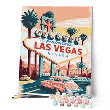 Carica l'immagine nel visualizzatore di Gallery, Dipingere con i numeri - Poster di viaggio a Las Vegas Figured'Art