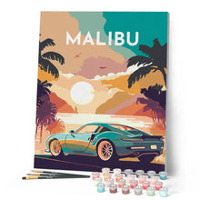 Carica l'immagine nel visualizzatore di Gallery, Dipingere con i numeri - Poster di viaggio a Malibu Figured'Art