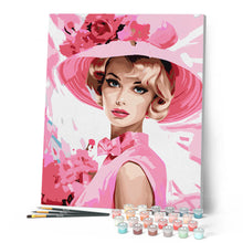 Carica l'immagine nel visualizzatore di Gallery, Dipingere con i numeri - Diva con Cappello Rosa Figured'Art