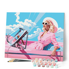 Carica l'immagine nel visualizzatore di Gallery, Dipingere con i numeri - Diva in Auto Rosa Retrò Figured'Art