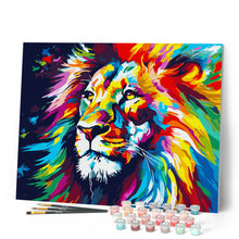 Carica l'immagine nel visualizzatore di Gallery, Dipingere con i numeri - Leone Astratto Colorato Figured'Art