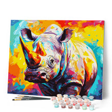 Carica l'immagine nel visualizzatore di Gallery, Dipingere con i numeri - Rinoceronte Astratto Colorato Figured'Art