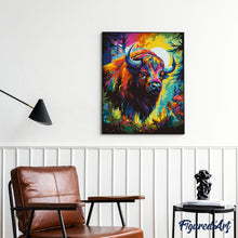Carica l'immagine nel visualizzatore di Gallery, Dipingere con i numeri - Bisonte Astratto Colorato