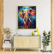 Carica l&#39;immagine nel visualizzatore di Gallery, Dipingere con i numeri - Elefante Astratto Colorato