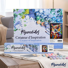 Carica l'immagine nel visualizzatore di Gallery, Dipingere con i numeri - Gufo Astratto Colorato