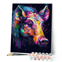 Carica l'immagine nel visualizzatore di Gallery, Dipingere con i numeri - Cinghiale Astratto Colorato Figured'Art