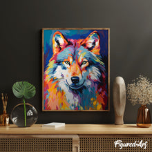 Carica l&#39;immagine nel visualizzatore di Gallery, Dipingere con i numeri - Lupo Astratto Colorato