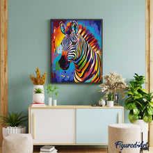 Carica l&#39;immagine nel visualizzatore di Gallery, Dipingere con i numeri - Zebra Astratta Colorata