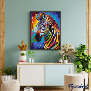 Dipingere con i numeri - Zebra Astratta Colorata