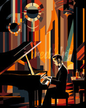 Carica l'immagine nel visualizzatore di Gallery, Dipingere con i numeri - Pianista Art Deco