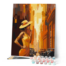 Carica l'immagine nel visualizzatore di Gallery, Dipingere con i numeri - Donna in città Art Deco Figured'Art