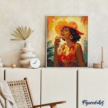Carica l'immagine nel visualizzatore di Gallery, Dipingere con i numeri - Donna con bicchiere Art Deco