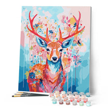 Carica l'immagine nel visualizzatore di Gallery, Dipingere con i numeri - Cervo Colorato in Fiore Figured'Art