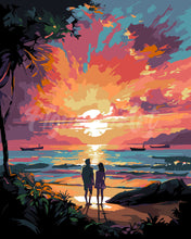 Carica l'immagine nel visualizzatore di Gallery, Dipingere con i numeri - Coppia al Tramonto
