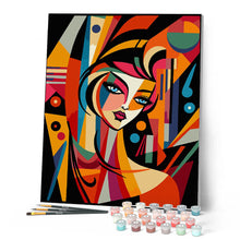 Carica l'immagine nel visualizzatore di Gallery, Dipingere con i numeri - Donna Astratta Stile Picasso Figured'Art