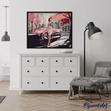 Carica l'immagine nel visualizzatore di Gallery, Dipingere con i numeri - Donna e Auto Vintage Rosa