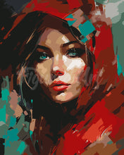 Carica l'immagine nel visualizzatore di Gallery, Dipingere con i numeri - Donna con Sciarpa Rossa