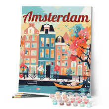 Carica l'immagine nel visualizzatore di Gallery, Dipingere con i numeri - Poster di Viaggio ad Amsterdam in Primavera Figured'Art