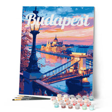 Carica l'immagine nel visualizzatore di Gallery, Dipingere con i numeri - Poster di Viaggio a Budapest al Tramonto Figured'Art