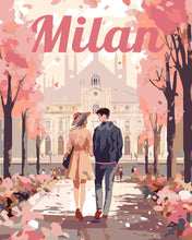 Carica l'immagine nel visualizzatore di Gallery, Dipingere con i numeri - Poster di Viaggio a Milano in Primavera
