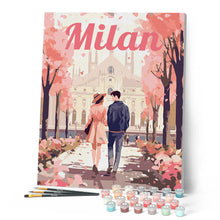 Carica l'immagine nel visualizzatore di Gallery, Dipingere con i numeri - Poster di Viaggio a Milano in Primavera Figured'Art