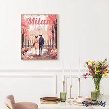 Carica l'immagine nel visualizzatore di Gallery, Dipingere con i numeri - Poster di Viaggio a Milano in Primavera