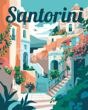 Carica l'immagine nel visualizzatore di Gallery, Dipingere con i numeri - Poster di Viaggio a Santorini in Primavera